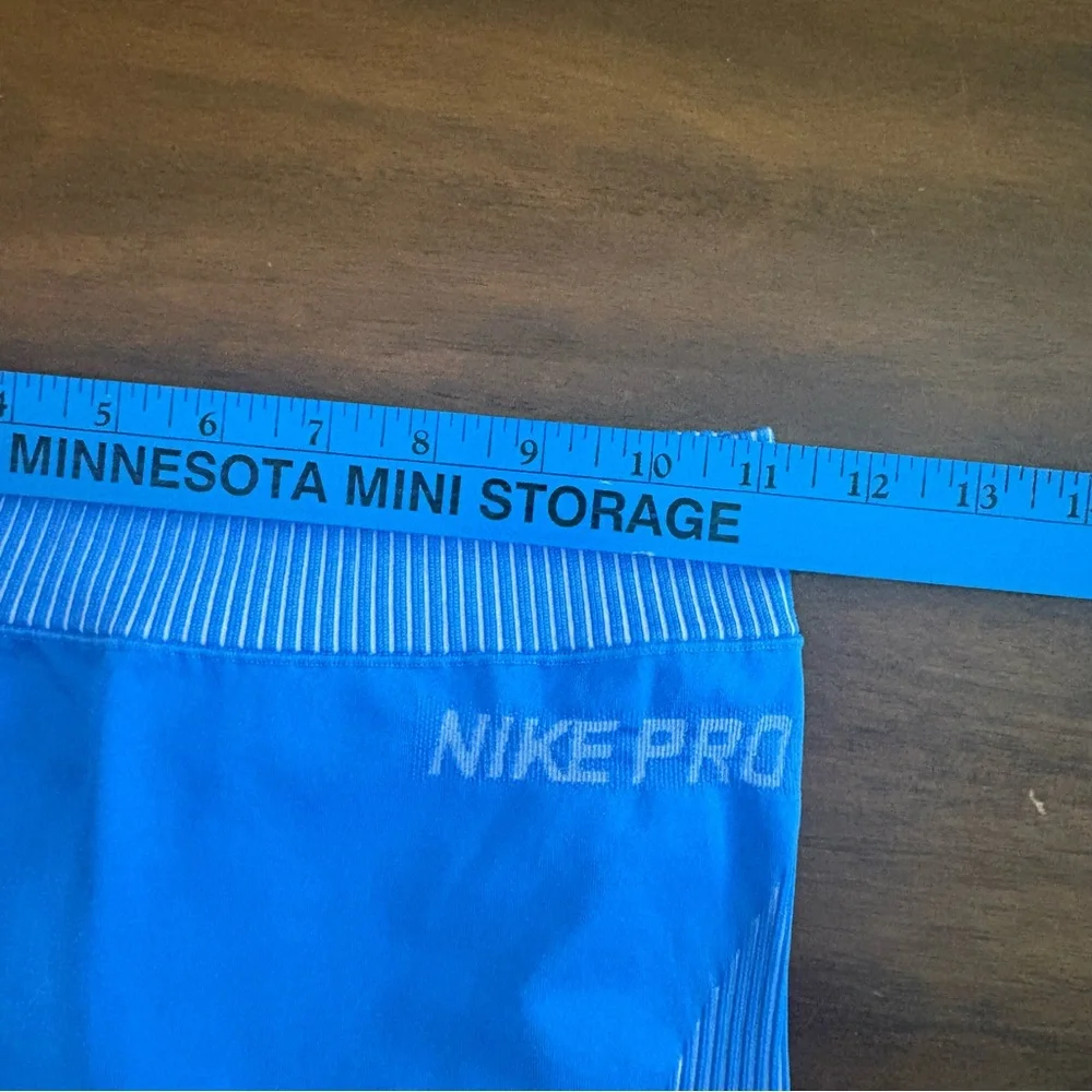Nike Pro Women’s XS Blue Ribbed Workout Leggings Compression Gym Running